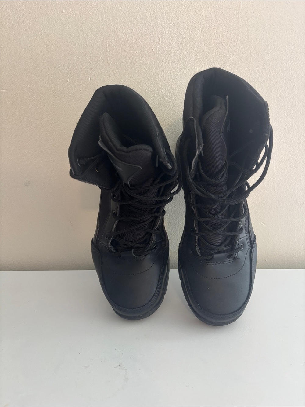 Men's Black Tactical Lace-Up Boots